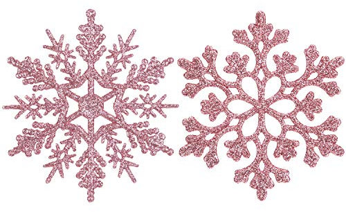 Sea Team Schneeflocken-Weihnachtschmuck mit Kunststoff-Pailletten, zum Dekorieren des Weihnachtsbaumes, 4 Zoll, 36 Stück