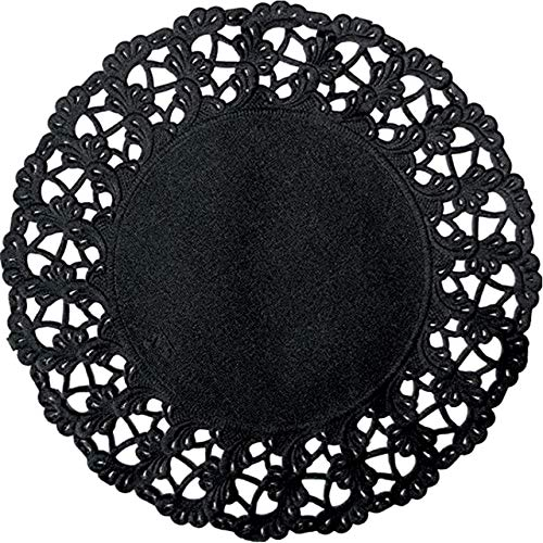 Duni 240 Stück Tortenspitzen Ø 30 cm rund Tortenpapier Plattenpapier Spitzendeckchen Schwarz Teller Untersetzer Unterlage