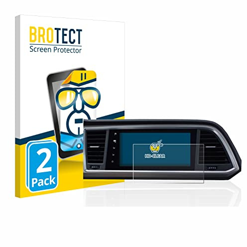 BROTECT Schutzfolie für Seat Ateca Style Go 2020 Infotainment System 9.2 | 2 Stück Transparenter Displayschutz Made in Germany Klare Displayschutz-Folie Clear Einfache Montage Case-Friendly