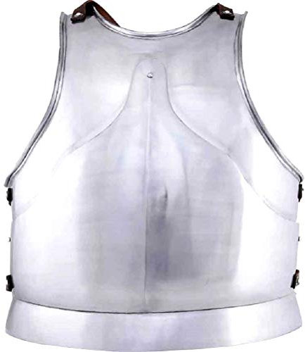Ancient Warrior Brustpanzer, mittelalterlicher Kürass, Körperpanzer, XL, Silber, silber, XL