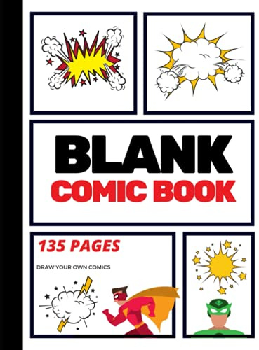 Blank Comic Book: Create Your Own Comic Strip, Blank Comic Panels, 135 Pages, Red (Action Comics)