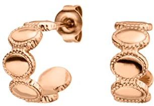 LUUK LIFESTYLE Schlichte Ohrringe aus Edelstahl, Damen Ohrstecker, Glücksbringer Geschenk für Frauen und Mädchen, filigran & wasserfest, Creolen I vintage I boho, roségold