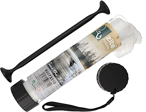 Zite Fishing PVA-Mesh mit Stopfer – Karpfen-Angeln Angelzubehör – PVA-Netz 37mm mit Plunger – 5m Wasserlösliches Mesh zum Anfüttern
