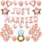 40 Stück Just Married Girlande Luftballon Set - Hochzeits Ballons Deko, Rasen-Hochzeitsfest，Just Married Ballon Heiratsantrag Standesamt Verlobung Hochzeits, Rosegold