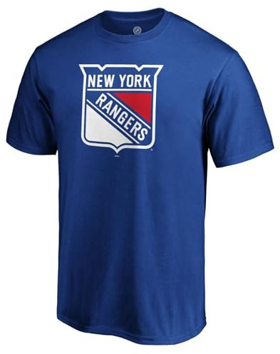 Outerstuff NHL Youth 8-20 Performance Polyester Team Color Primary Logo T-Shirt, New York Rangers Blau, 10-12
