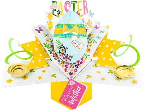 Easter Card To A Wonderful Mother Happy Easter Decorated Egg Pop Up Easter Card POP010EM09