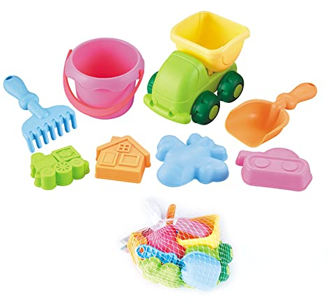 Jouets de Plage en Silicone,8 Pièces Kit de Jeu de Plage Enfant avec Sac en Filet, Pelles Râteaux Moules à Sable Jouets de Sable Jeux de Plage Enfant Jouet D'extérieur pour Bébé Et Enfant