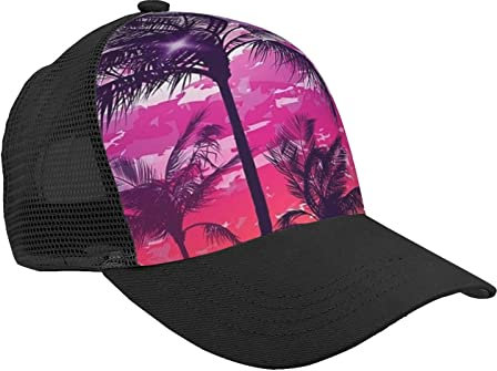 FJAUOQ Palm Trees Baseball Cap Dad Hat Trucker Hat Women Men Snapback Adjustable Fashionable Trendy Hip Hop Hat Low Profile