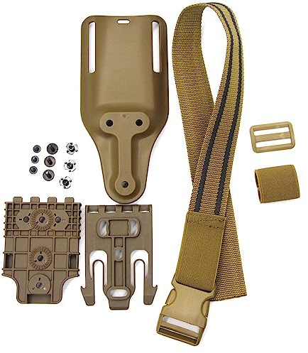 ACEXIER Taktisches Drop Leg Band Strap Schnellverschlusssystem für G1ock 17 M9 Gun Holster Platform Adapter mit QLS 19 22 Jagdzubehör (Tan-3PCS Long Set)