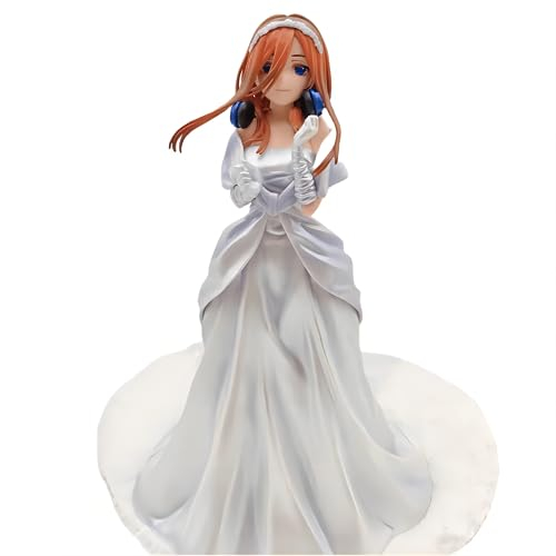 Luxetoys Nakano Miku Anime Figuren Die Quintessenz der Fünflinge Charakterfigur mit Hochzeitskleid 24cm Modellspielzeug Statue zur Dekoration