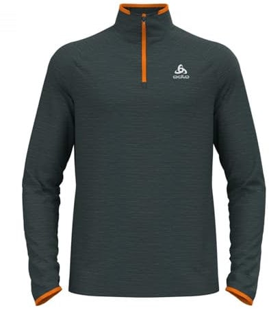 Odlo Herren Laufoberteil mit Reißverschluss Run Easy WARM, India Ink Melange, S