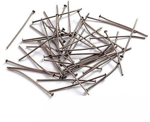 200 pz/lotto 16-50mm Teste Occhio Testa Piatta Pin Oro Argento Placcato Testa Sfera Spilli Per I Risultati Dei Monili Che Fanno Accessori Forniture-Piatto-rame-rosso-20mm
