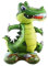 Folienballon Aufsteller 3D, Krokodil grün, ca. 60 * 38 cm - Perfekt für Kindergeburtstage, Partydekoration, Tierthemen-Events, lustige Überraschungen, Geschenkidee, robust und wiederverwendbar