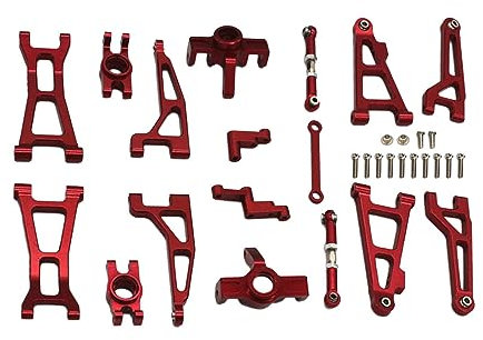 Baoblaze RC Auto Ersatzteile, Zerbrechlicher Anzug, Lenkbecher, Spurstange, 1:16, Metallbeschläge, RC Auto Lenkungskomponente für 16207, RC Auto Zubehör, Rot