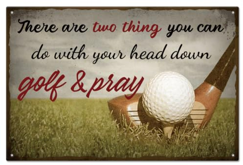 GLOBLELAND Vintage Golf Play Metall-Blechschild Poster 12x8 Zoll Retro-Metallwand Dekorative Blechschilder Für Zuhause Küche Bar Café Club Obstgarten Dekoration
