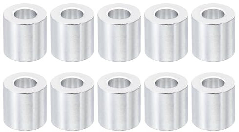 PATIKIL M8 Entretoises en Aluminium, 10 Pcs Entretoise Métallique en Aluminium 8.2mm ID x 16mm OD x 16mm L Vis D'Espacement en Aluminium Ronde pour Boulons à Vis 5/16 Ou M8