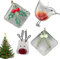 Set of 4 Fused Glass Christmas Tree Ornaments, Fused Glass Bird Suncatcher Christmas Hanging Decoration