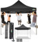 COBIZI Faltpavillon 3x3 Wasserdicht Stabil Winterfest ohne Seitenwand,Pop Up Pavillon Partyzelt,Sonnenschutz Gartenpavillon,Pavillon Faltbar mit Handtasche(3 mal 3m Schwarz)