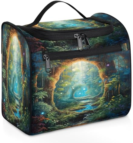 Magic Forest Tree Landscape Travel Makeup Bag for Women Men Kids Girls Boys, 11.2 L Cosmetic Toiletry Bag Hanging Wash Pouch Bag Toiletries Organizer Shower Bag, farbe, 11.2L, Taschen-Organizer