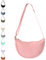 JENCVNL Damen Halbmond Tasche Nylon Crossbody Bag Damen Crossbody Moon Bag Crossbody Bag Halbmond Schultertasche mit verstellbarer Schultergurt (Rosa)