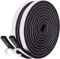 Self Adhesive Draught Excluder Foam Tape 10mm(W) x 6mm(T) Window Door Weather Stripping SoundProof Weather Strip Tape Seals for Gap Seal,2 Rolls, Total 10M Long Black