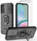 DERHAN Coque pour Samsung Galaxy A15 4G / A15 5G, Housse avec Verre Trempé [2 Pièces] + Couvercle de Caméra Coulissant, Coque Antichoc avec Béquille - Noir