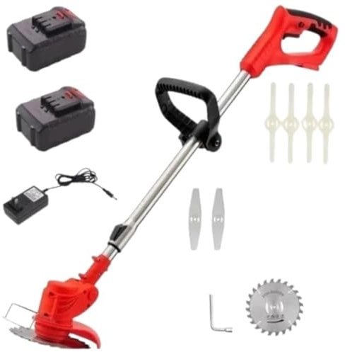 Desbrozadora Electrica Bateria Potente – Cortadora de Cesped Eléctrica Multifuncion con 2 Baterias 24V mas Cargador, Recortadora Corta Bordes para Exterior– Podadora Automática para Jardineria