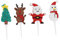 CANIGHT Ensemble De Décorations De Gâteau De Noël 4 Pièces Pics À Gâteaux Créatifs Bonhomme De Neige Renne Décoration Festive Pour Fournitures De Fête