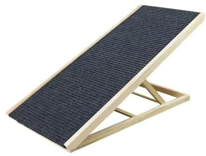 Raxter Solid Wooden Pet Ramp Car Dog Ladder Height Adjustable, Non-Slip Carpet, Safe Access for Pets, Puppies, and Dogs - Ideal for Cars, High Beds, and Furniture (100x40x30/40/50/60cm(LxWxH))