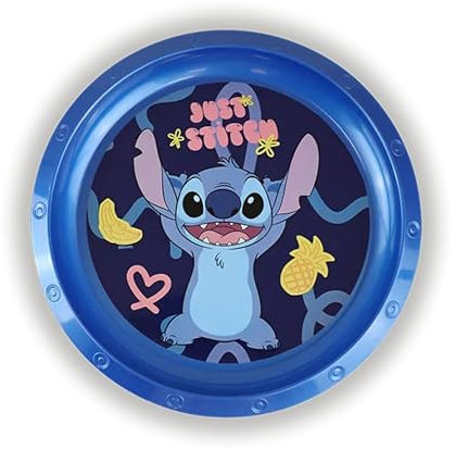 Assiette imprimée Stitch pour enfants, 21,5 cm, vaisselle en plastique, réutilisable, sans BPA, bords surélevés, assiette pour petit-déjeuner, déjeuner, dîner pour enfants de 4 ans et plus