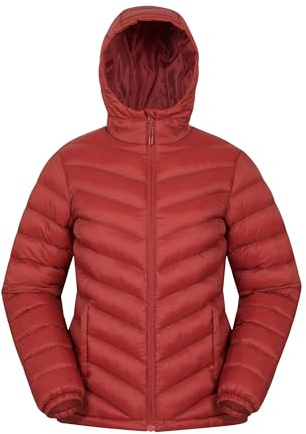 Mountain Warehouse Seasons Womens Padded Jacket - Water Resistant Coat, Puffer Jacket, Front Pockets, Adjustable Elastic Cuffs & Hood - For Spring Summer, Outdoors Bright Orange Women's Size 22