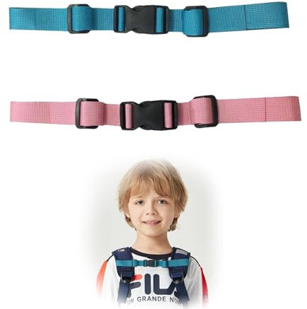 ZFRITP 2 Pcs Brustgurt Rucksack Kinder,Einstellbar Rucksack Brustgurt,Nylon Mit Schnalle Rucksack-Riemen,Universelle Kinderrucksackgurte, Geeignet Für Schulrucksack, Wandern, Joggen