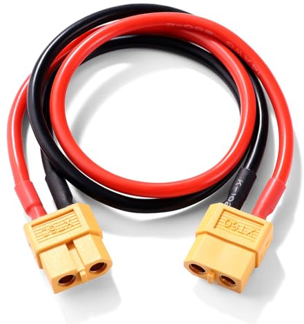 Lyeteung XT60 Verlängerungskabel, XT60 Buchse auf Buchse Adapter, mit 30cm 14AWG Silikonkabel, für RC LiPo Akku