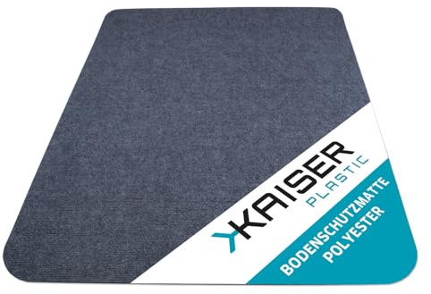 Kaiser Bodenschutzmatte dunkelgrau 90x140 cm - Schreibtischunterlage dunkelgrau - Schreibtischstuhl Unterlage -Schreibtischstuhlunterlage rutschfest - Schutzmatte Bürostuhl - Oberseite Teppich