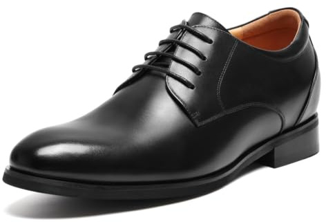 CHAMARIPA Chaussures Rehaussantes Homme - Augmentation Discrète à partir de 7 cm - Chaussures de Ville en Cuir Pleine Fleur pour Costume, Tenue Formelle et Bureau