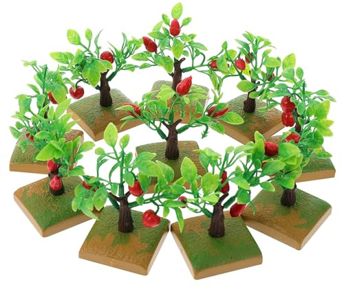 Toddmomy 10 Stück Obstbaummodelle aus PVC mit Feiner Verarbeitung Leichtes Baummodell für Mikrolandschaftsdekoration und Sandtisch Spielzeug mit Einzigartigem Design Zufälliger Stil