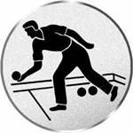 S.B.J - Sportland Pokal/Medaille Emblem, Motiv Boule, Durchmesser 50 mm, Silber