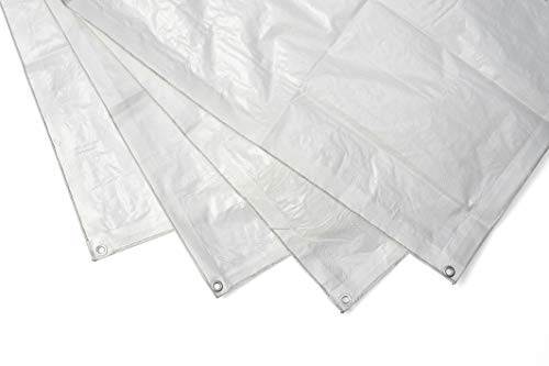 Seilflechter - Bootsplane wasserdicht, 5x9m, weiß, 250 g/qm, UV-beständig, Abdeckplane mit Ösen, Gewebeplane wasserdicht und Winterfest