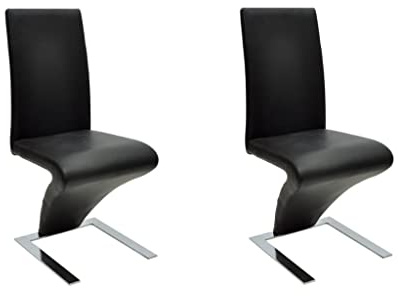 vidaXL 2X Esszimmerstuhl Schwarz Schwingstuhl Freischwinger Stuhl Küchenstuhl