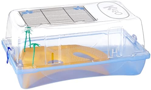 ARQUIVET Tortuguera Kleo - Acquaterrario con isola e palme per tartarughe - Tartaruga in plastica - Tortuguero per casa e giardino - Tartarughe adulte e piccole - 57 x 33 x 25 cm