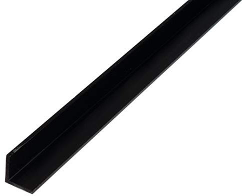 Alberts 479039 Perfil de ángulo, Plástico, negro, 1000 x 20 x 20 mm