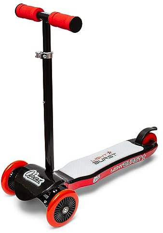 OZBOZZ LIGHT BURST SCOOTER - with Light Up Deck - Black and Red