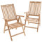 Divero 2er Set Klappstuhl Granada aus Teak-Holz, unbehandelt – Farbe: Natur-Braun