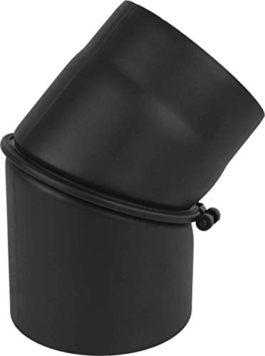 Ofenrohr Rauchrohr Kaminrohr Bogen Knie 45° 90° Doppelwandfutter Abgaswärmetauscher Radiator Wandrosette Stahlrohr Schwarz 2mm (Bogen 0-45° verstellbar, 150mm)