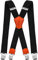Decalen Bretelles Homme Larges Réglable Élastique Extra Fort 4 Clips en forme X (Noir 1)