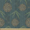 ABAKUHAUS Bambus Gewebe als Meterware, Authentische asiatische Motive, Schön Gewebten Stoff für Polster und Wohnaccessoires, 1M (148x100cm),Elfenbein Teal Tan