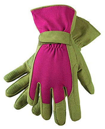 MHGLOVES Gartenhandschuhe für Damen, Abriebfeste Gartenhandschuhe mit Dornen- und Schnittschutz, Kunstlederhandschuhe mit Rosenschnitt für Gartenarbeiten, Angeln, Restaurierungsarbeiten,Rosa,S