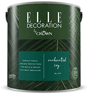 Crown ELLE DECORATION Enchanted Ivy No. 362, 2,5 L, extra-matte Premium Wandfarbe für Innen, für Wände und Holz, hohe Deckkraft, Innenfarbe,bezauberndes und kühnes Juwelengrün
