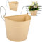 alles-meine.de GmbH Hänge - Topf/Blumentopf/Hängetopf Farbwahl Ø 22 cm - Metall - beige/hell braun/Creme/Sandfarben - HALB RUND - Hängend/mit Haken & Halterung - ..