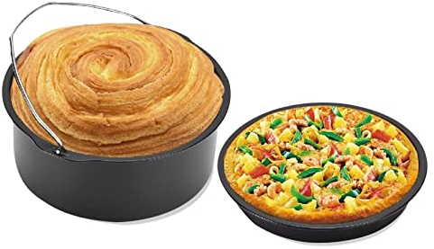 Accessori per La Friggitrice Ad Aria,Tegame per La Pizza,Stampi Forno per La Casa, Utensili da Forno per Torte, Accessori Universali per Tutti I Tipi Friggitrici Elettriche e Piroscafi